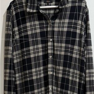 Quince Charcoal and Ivory Stretch Sweater Fleece Dress